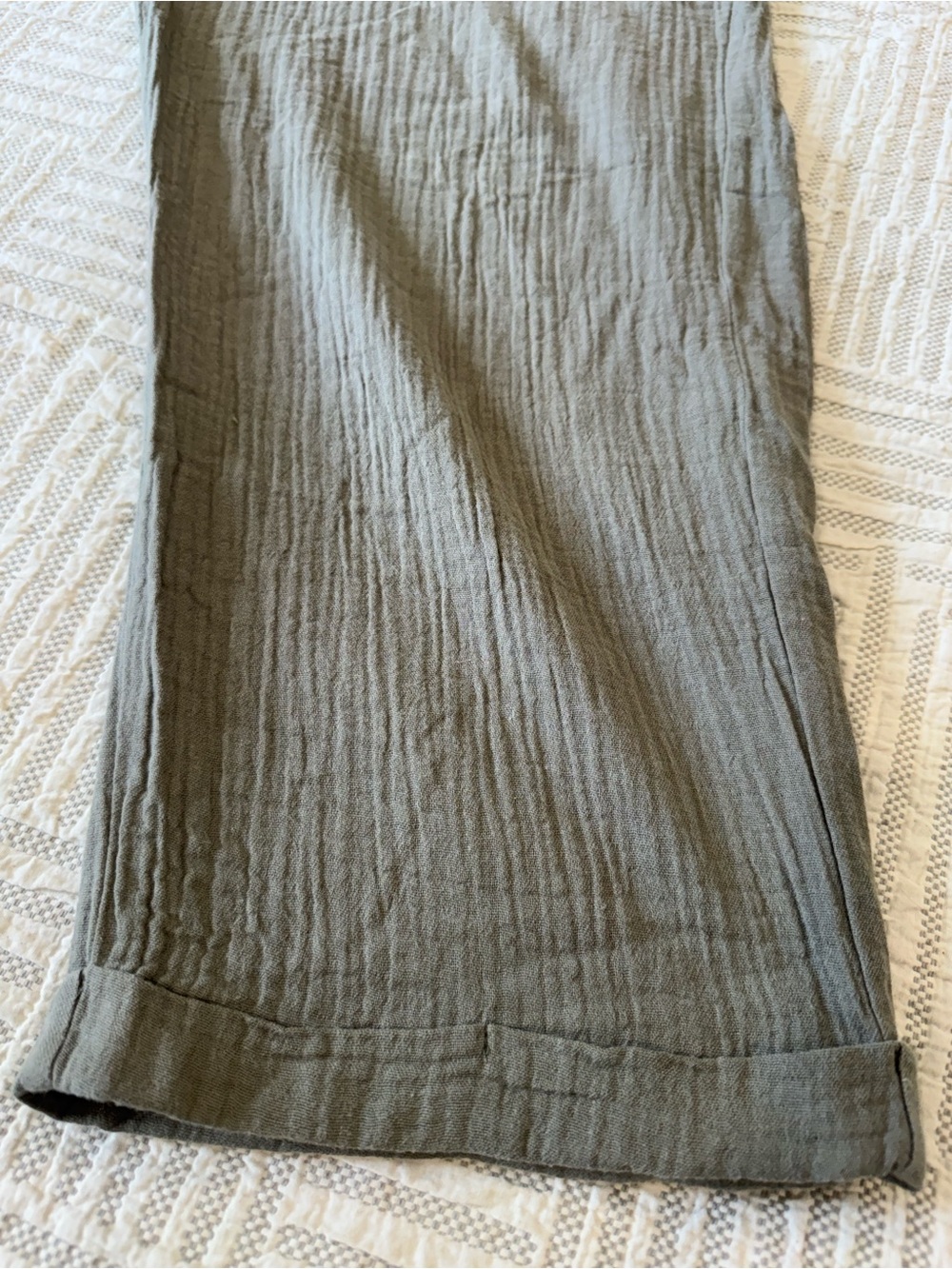 Smash + Tess x Jillian Harris Organic Cotton Romper Sage Green Tie Strap Medium - Picture 7 of 11